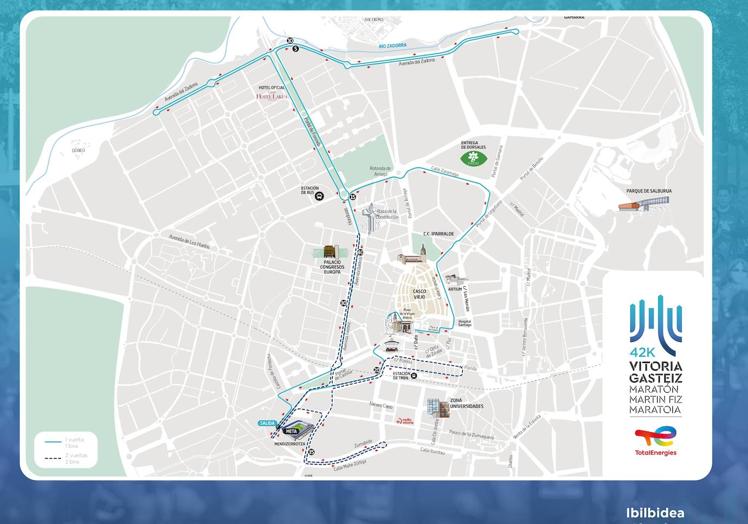 Circuito correspondiente a la distancia de 42 kilómetros.