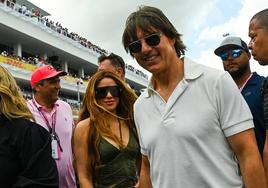 Tom Cruise y Shakira, el domingo en el Gran Premio de Miami