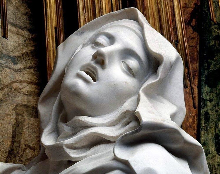 El rostro de Santa Teresa en 'El éxtasis' de Bernini.