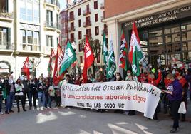 Protesta sindical durante una pasada huelga celebrada en Osakidetza.