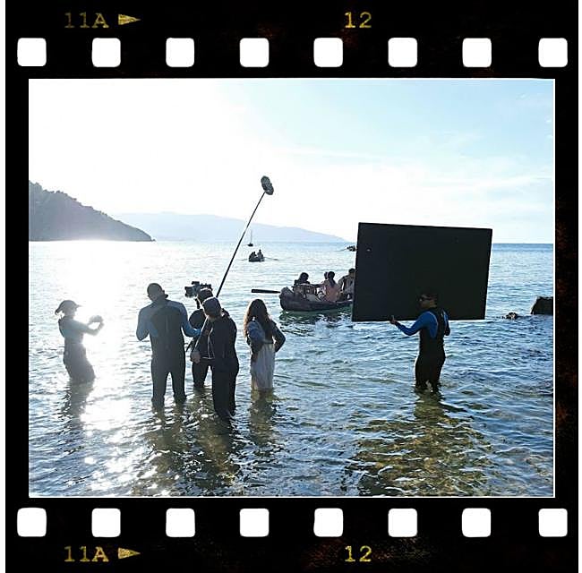 Grabación de 'Akelarre' en la playa de Laga