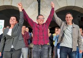 José Ramón Bilbao 'Buli' durante el mitin de ayer en Gernika.