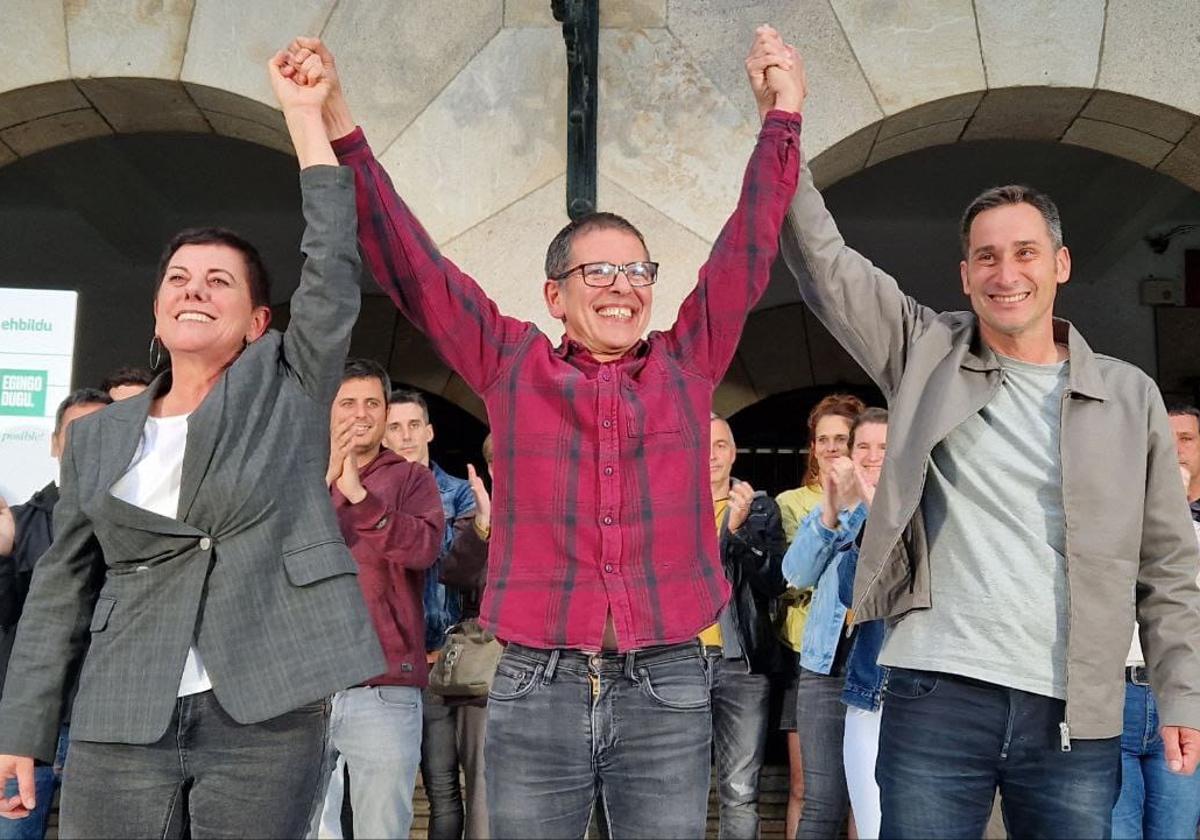 José Ramón Bilbao 'Buli' durante el mitin de ayer en Gernika.