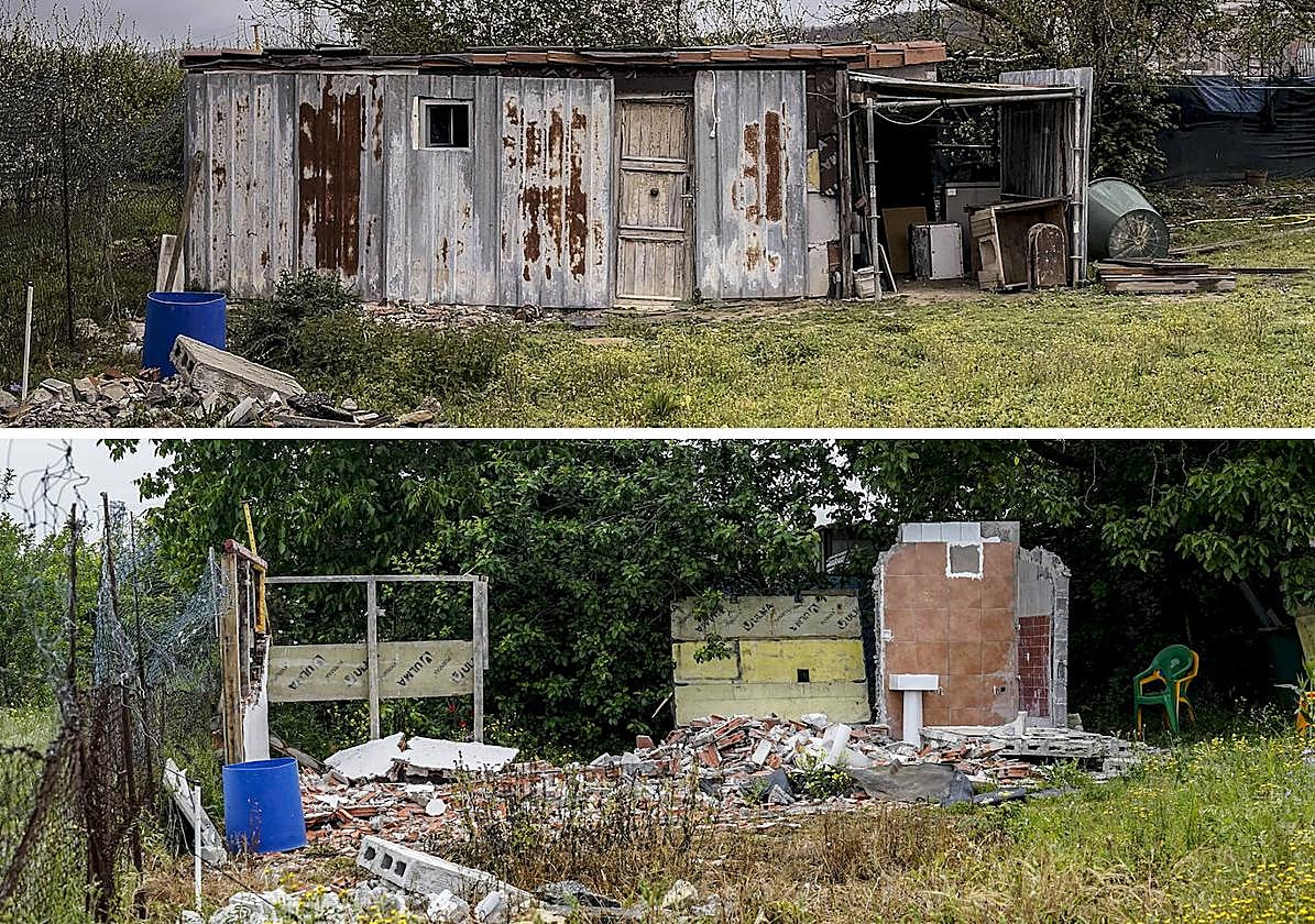 Antes y después de las chabolas de Urbina.