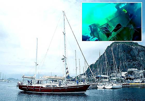 Primeras imágenes submarinas del velero hundido por el tifón