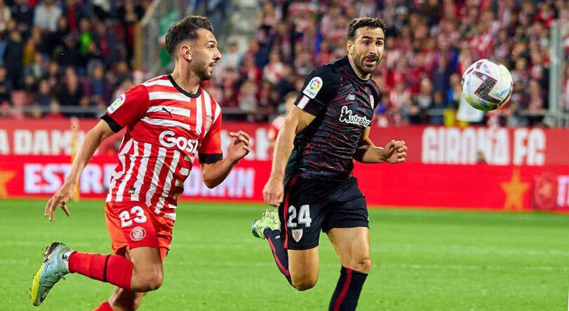 Iván Martín, en carrera con Balenziaga en el Girona Athletic de esta última temporada.