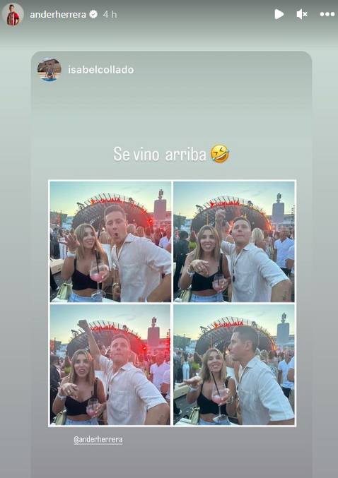 (13/06/2023) Ander Herrera y su mujer Isabel Collado lo dan todo en Ushuaia, el icónico hotel-discoteca de Ibiza.