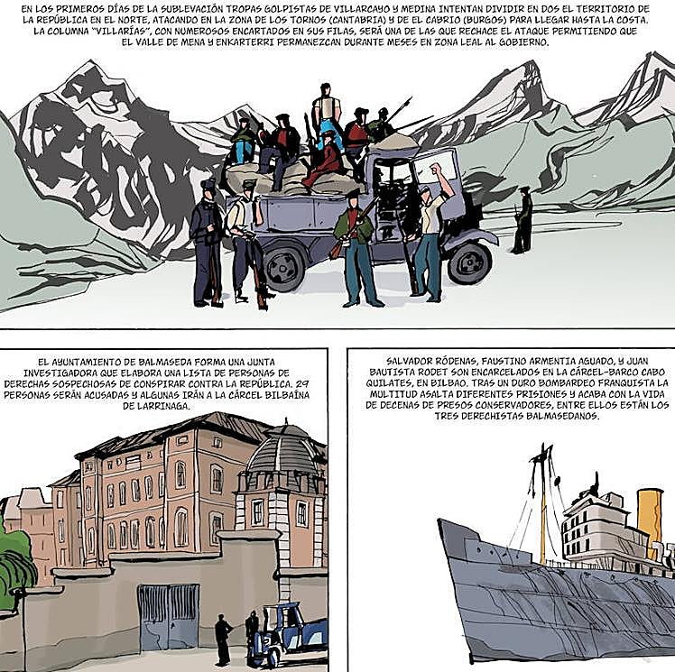 Varias viñetas dibujadas por César Llaguno.