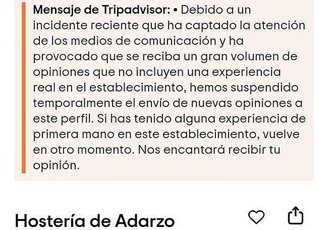 Publicación de Tripadvisor