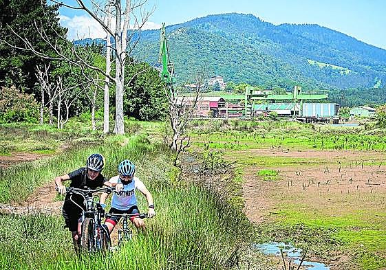 Vista de la marisma de Urdaibai que conecta las zonas de Gernika y Murueta en las que se levantarán las dos sedes del futuro museo.