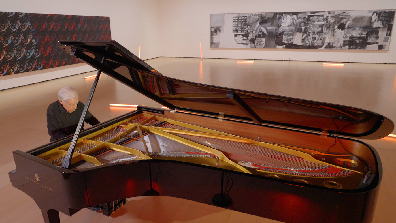 Achúcarro, durante la grabación en el Guggenheim.