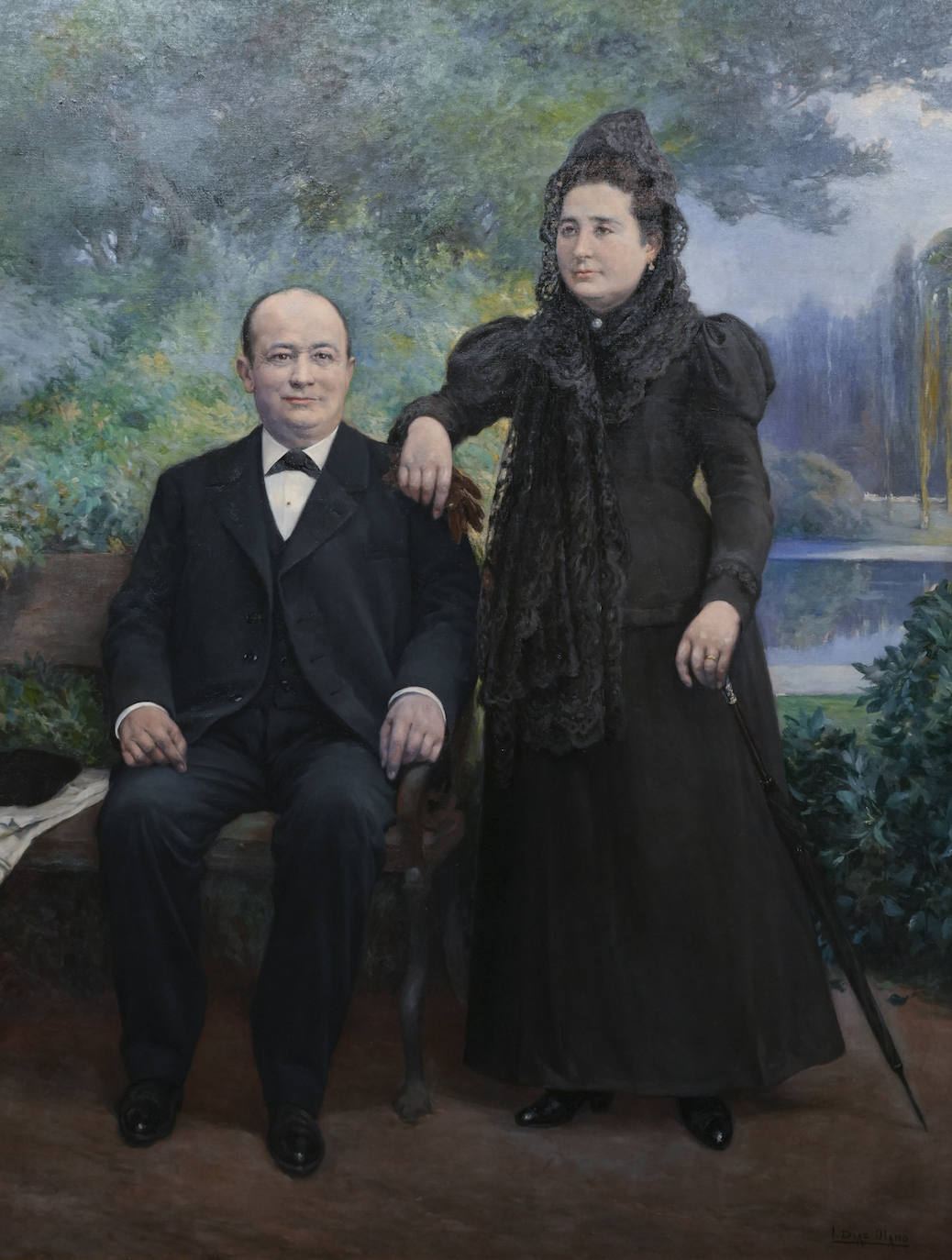 El retrato de la familia Ezquerra de Díaz Olano de gran formato. Ha sido donado por la familia Ezquerra. 