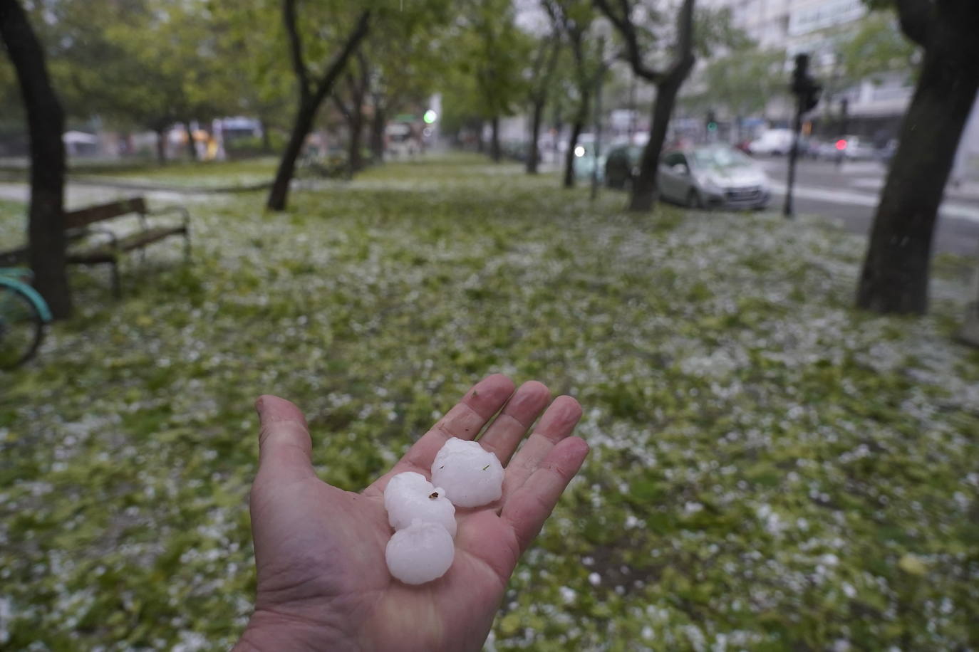 Las fotografías de la granizada de Vitoria