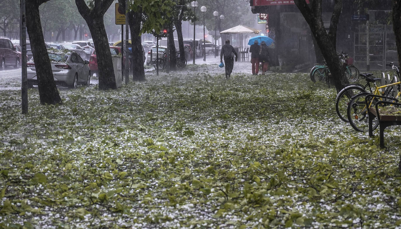 Las fotografías de la granizada de Vitoria