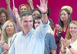 Pedro Sánchez participó en la tarde de ayer en un acto electoral en Santander.