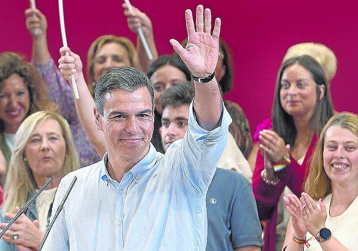 Pedro Sánchez participó en la tarde de ayer en un acto electoral en Santander.