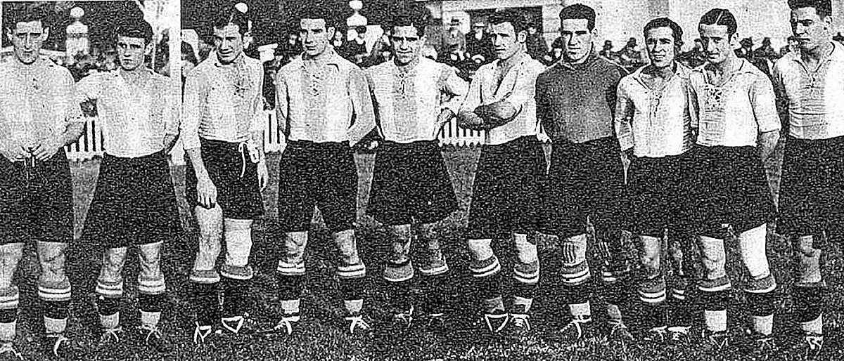La alineación del equipo albiazul en aquella temporada 1930-31