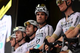 Mikel Landa, en la presentación de equipos del Tour en Bilbao