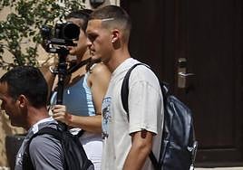 Rafa Marín, a su llegada a la concentración del Alavés en Benidorm.