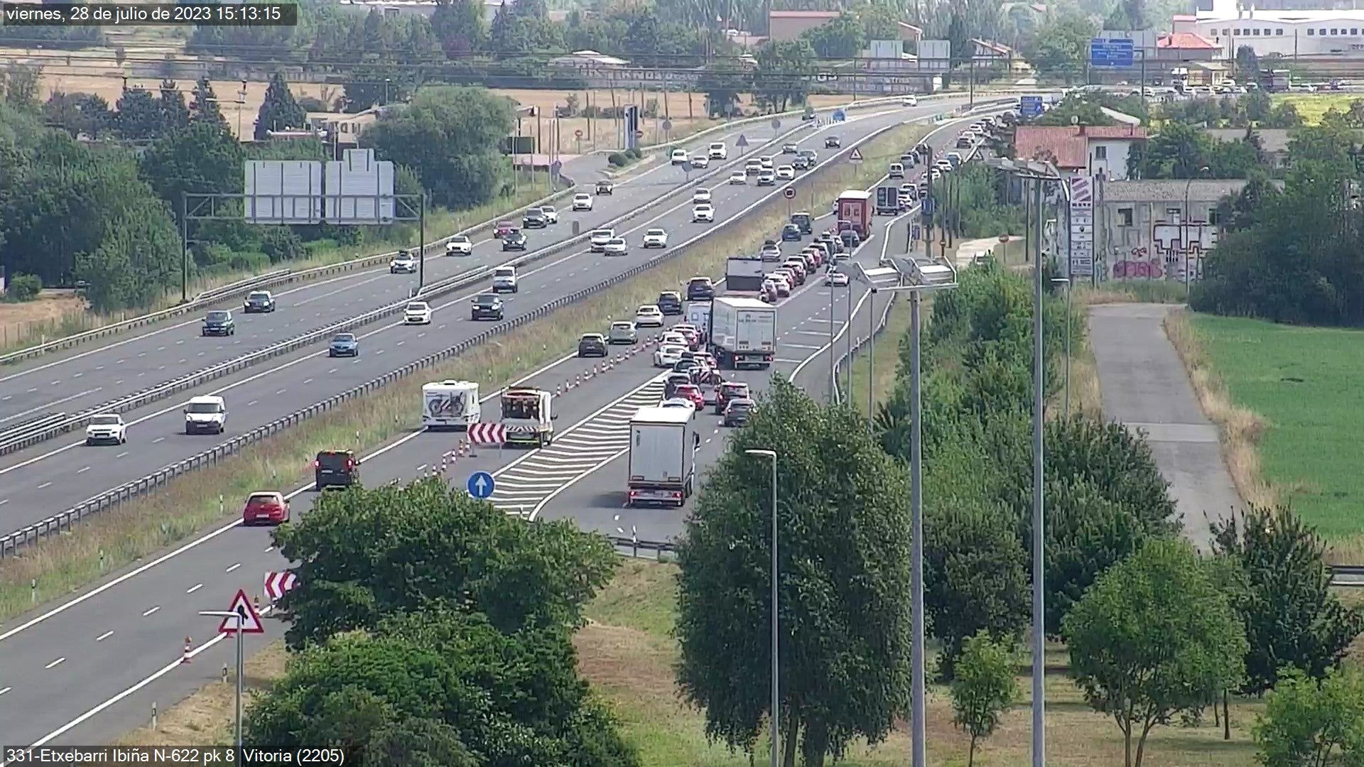 Estado del tráfico en la N622, en Vitoria.