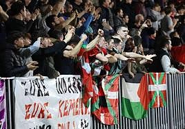 La grada de Gobela en el duelo de Copa ante el Valladolid.