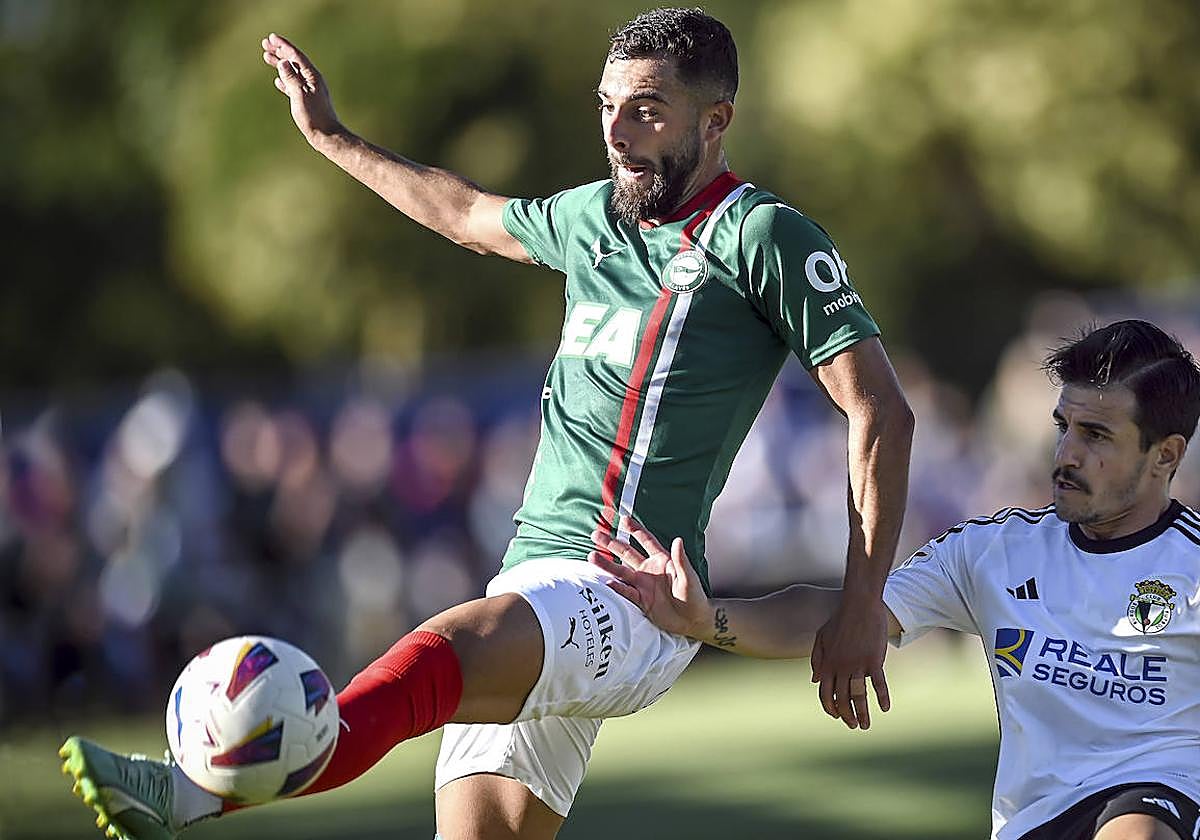 Rioja, en el amistoso del pasado domingo contra el Burgos jugado en Briviesca.