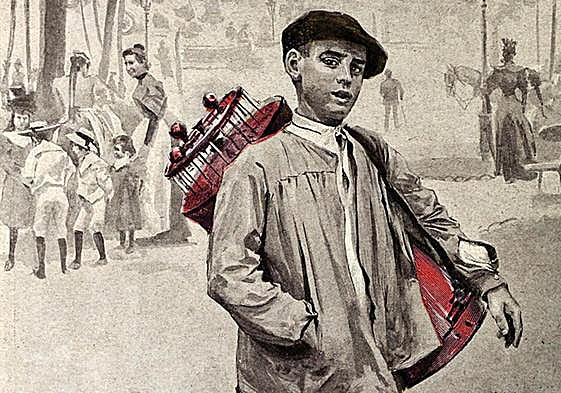 Barquillero, ilustración de 1899 para la revista Blanco y Negro.