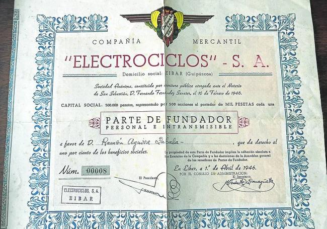 La familia Agirre guarda diversa documentación sobre Electrociclos.