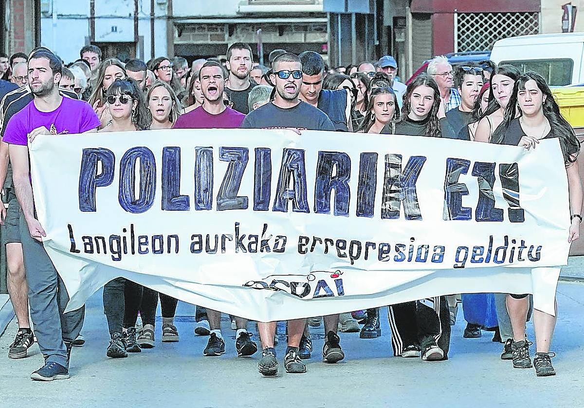 Manifestación durante el Ospa Eguna del año pasado.