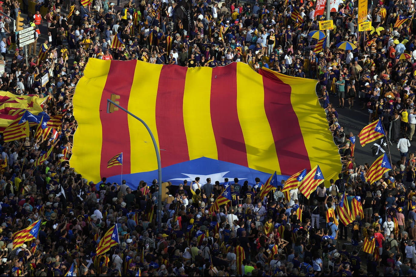 Manifestación independentistas por la Diada del 11 de septiembre.