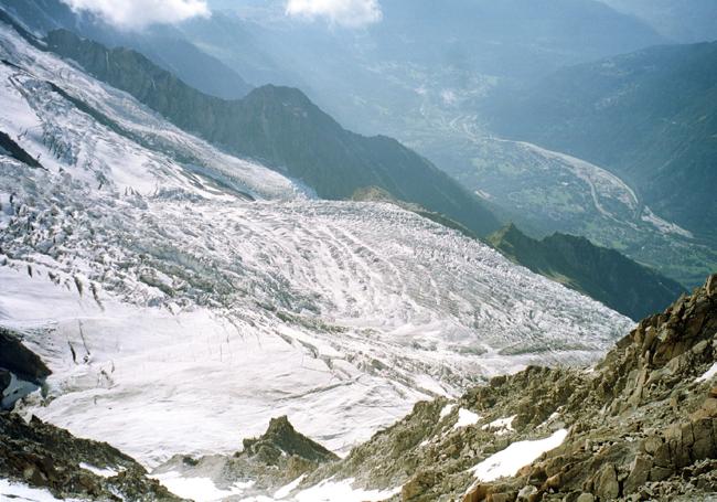 Uno de los glaciares del macizo del Mont Blanc.