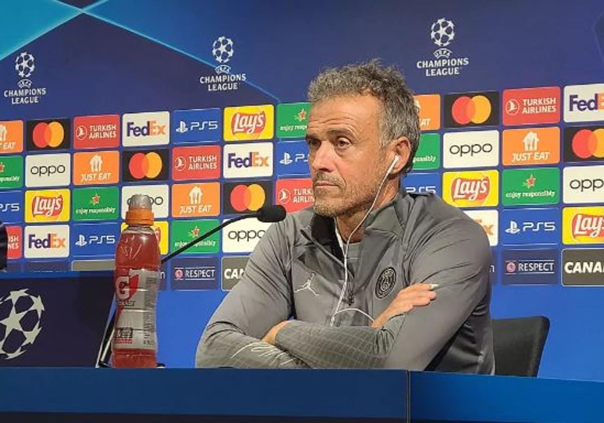 Luis Enrique, durante la rueda de prensa tras el partido de Champion.