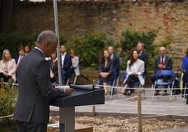 El lehendakari Iñigo Urkullu durante el acto celebrado este miércoles en Vitoria.