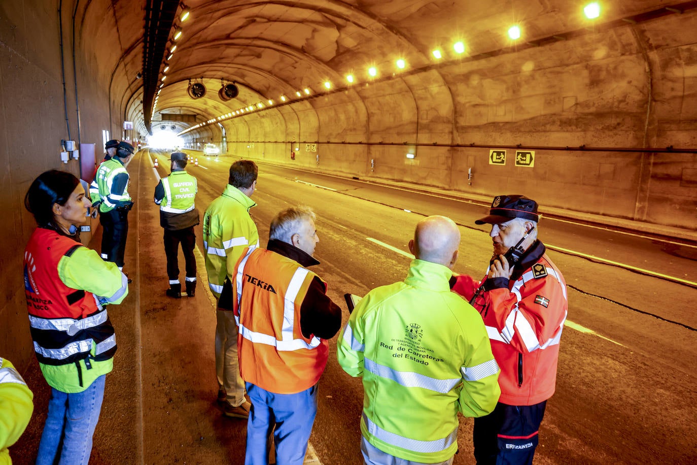 Simulacro de accidente en el túnel de Peña María