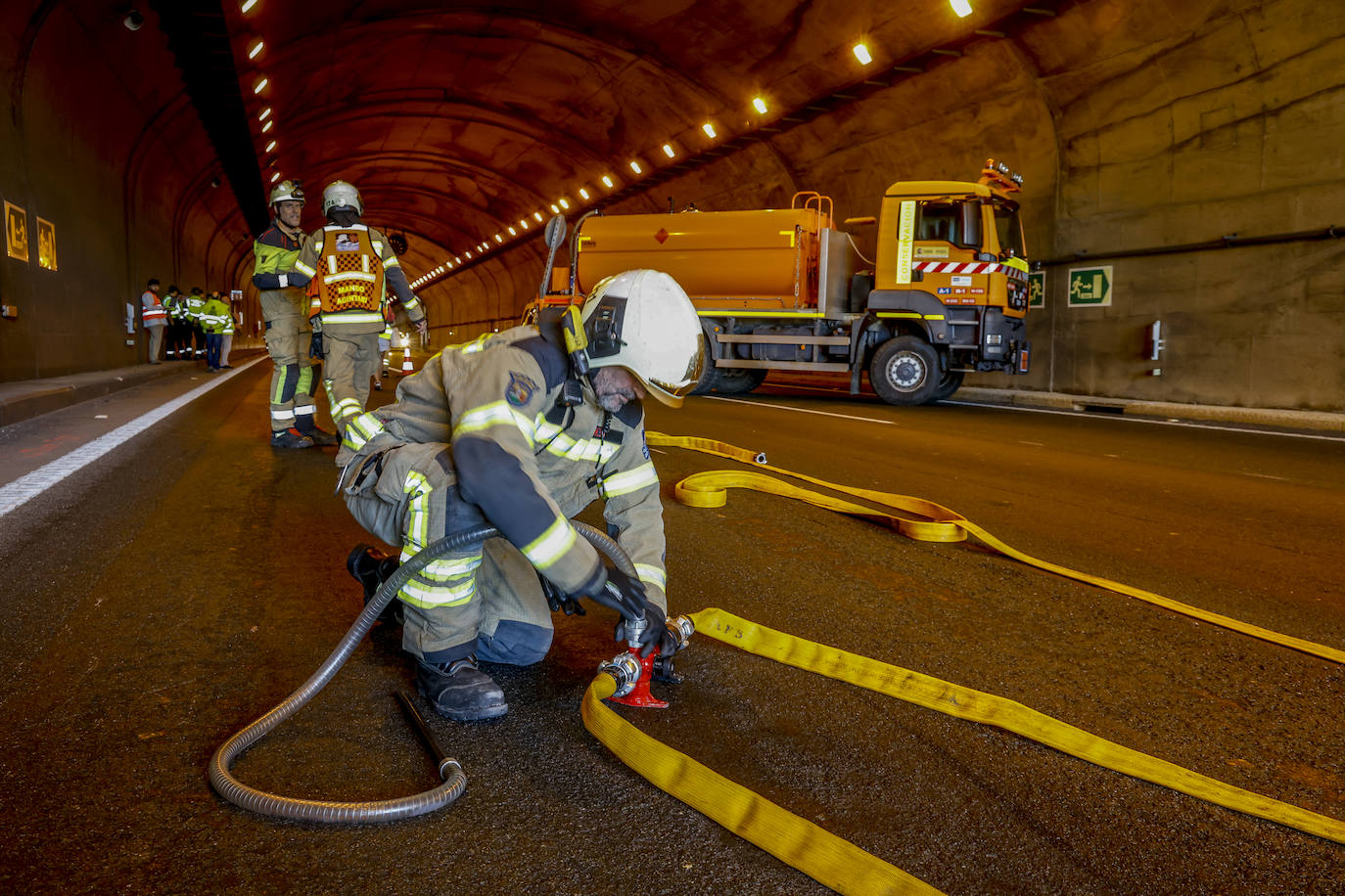 Simulacro de accidente en el túnel de Peña María