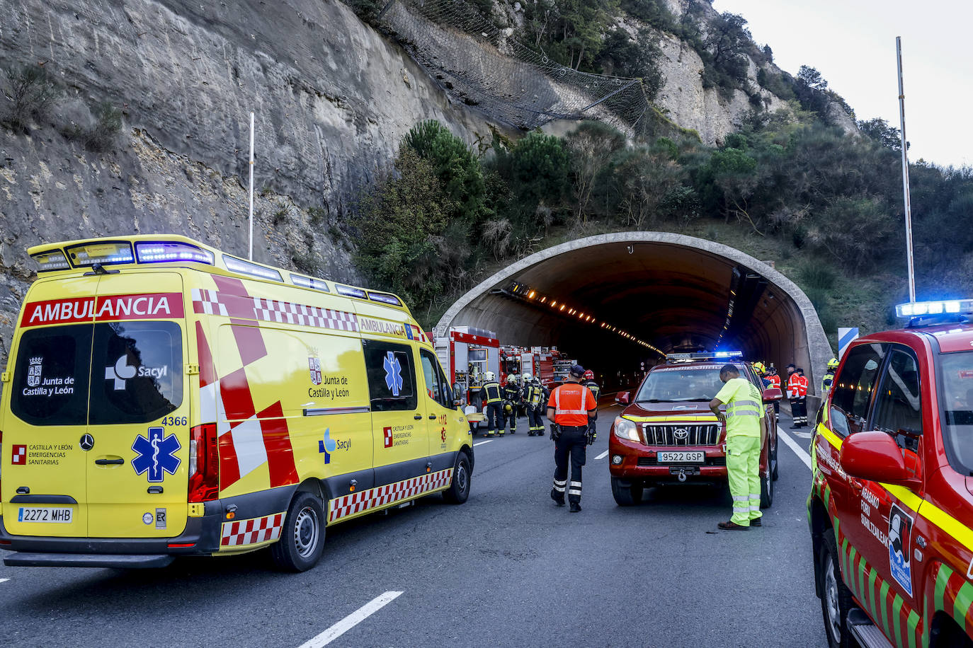 Simulacro de accidente en el túnel de Peña María