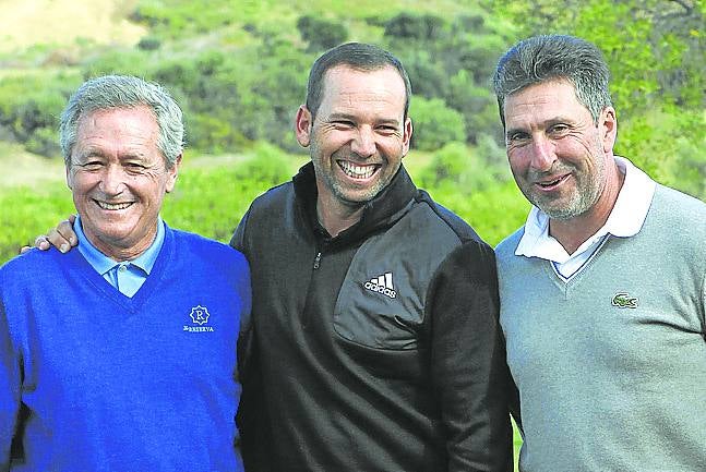 Con Sergio García y José María Olazabal.