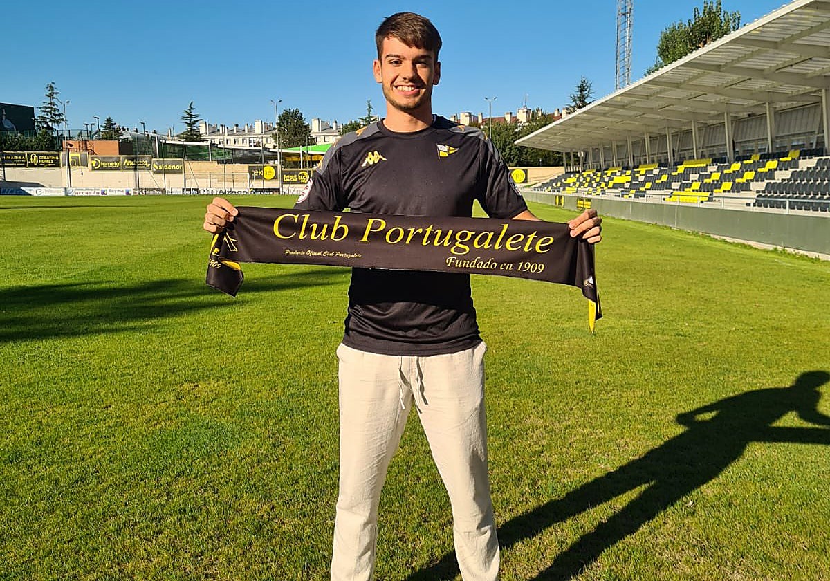 Markel Crespo ha sido presentado esta semana como nuevo portero del  Portugalete.