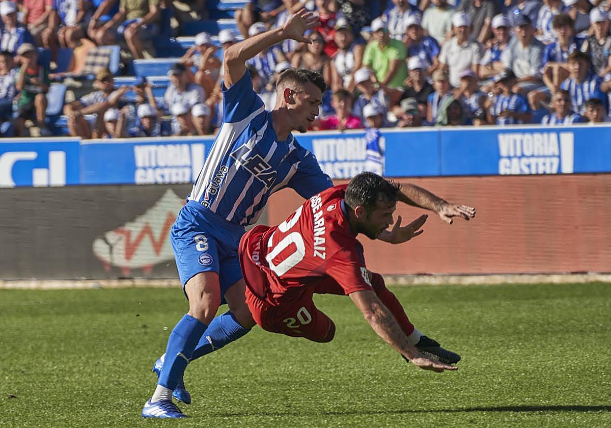 Lance de la expulsión de Antonio Blanco ante Osasuna.
