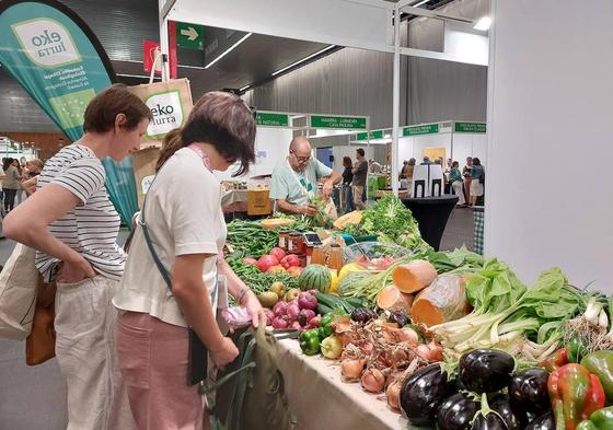 Hortalizas, frutas y verdura recién cogidas del baserri Ibarra, en Amorebieta.