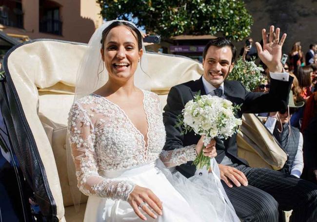 Carolina Monje se dio ayer el 'sí quiero' con Álex Lopera