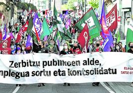 Manifestación durante la huelga en el sector público celebrada en 2021.