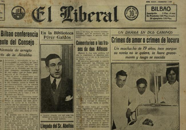 Detalle de la portada de 'El Liberal'.