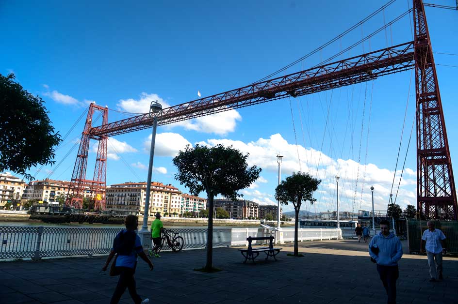 El puente Colgante desde Portugalete.