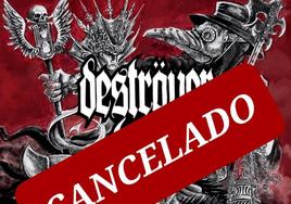 Imagen del cartel de la actuación cancelada de Deströy 666 en la sala Urban Rock concept.