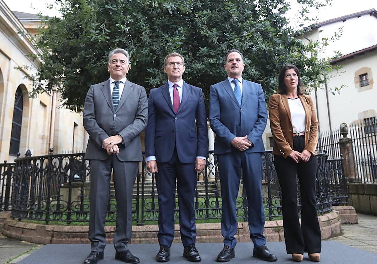 Javier De Andrés, Alberto Núñez Feijóo, Carlos Iturgaiz y Laura Garrido.