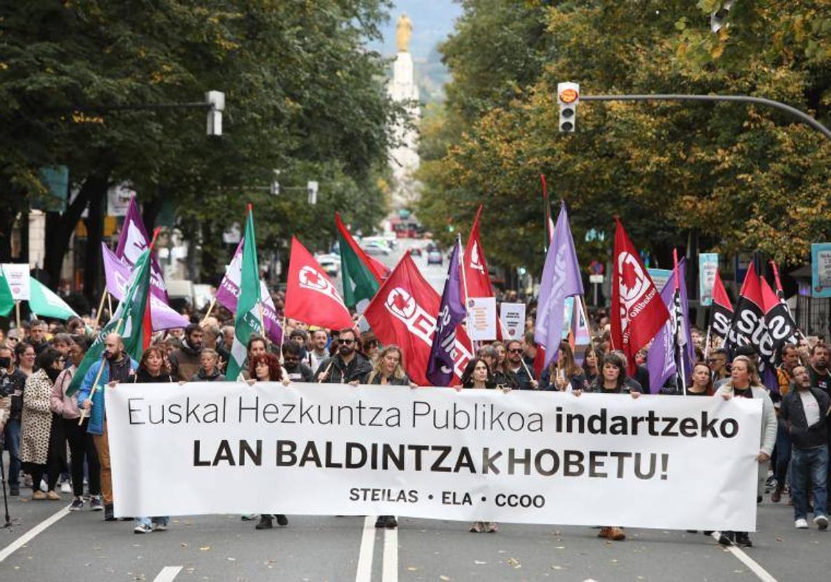 La manifestación de Bilbao ha reunido a centenares de personas.