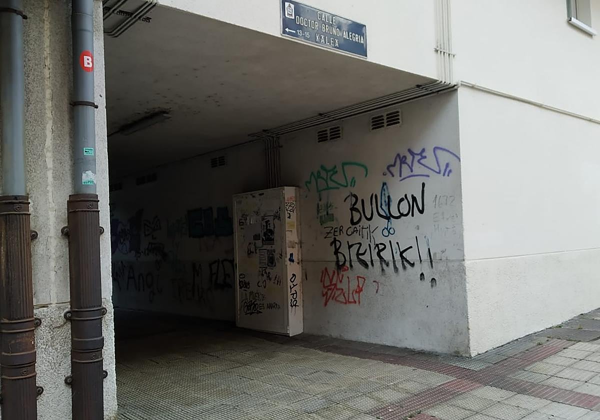 Estado de un túnel peatonal en la calle Bruno Alegría.