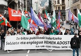 Manifestación con motivo de la huelga del sector público.