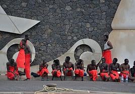 Un grupo de migrantes llegados a Canarias.